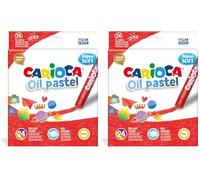 CARIOCA Oil Pastel, Pastelli a Olio Maxi, Set di Pastelli a Olio Colorati per Bambini, Ideali per Colorare su Carta, Cartone, Tela e Legno, Colori Assortiti e Brillanti, 24 Pezzi (Confezione da 2)