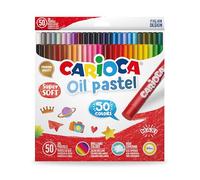 CARIOCA Oil Pastel, Pastelli a Olio Maxi, Set di Pastelli a Olio Colorati per Bambini, Ideali per Colorare su Carta, Cartone, Tela e Legno, Colori Assortiti e Brillanti, 50 Pezzi