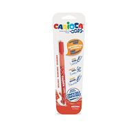 Carioca Oops Penna Nera, Penna Cancellabile Ricaricabile per Scuola e Ufficio con Cappuccio, Doppia Gomma e Impugnatura Ergonomica, Colore Rosso, 1 Pezzo