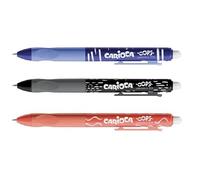 Carioca Oops Penne Cancellabili, Set 3 Pezzi, Blu Nera Rossa, Impugnatura Ergonomica