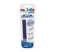 Carioca Oops Ricariche Penna Cancellabile Blu - Refill Compatibili con Penne Termosensibili, Inchiostro Cancellabile, Set 3 Pezzi Colore Blu