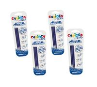 Carioca Oops Ricariche Penna Cancellabile Blu - Refill Compatibili per Penne a Sfera Termosensibili, Inchiostro Cancellabile, Set 12 Pezzi