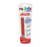 Carioca Oops Ricariche Penna Cancellabile Rosso, Refill Compatibili Penne Termosensibili, Inchiostro Cancellabile, Set 3 Pezzi Colore Rosso
