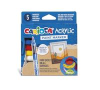 Carioca Paint Marker, Set di Marcatori Acrilici, 5 Marcatori