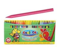 CARIOCA Plastello, Pastelli a Cera Lavabili per Bambini, Resistenti, Colori Assortiti e Brillanti, Facili da Temperare, 30 Pezzi