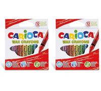 CARIOCA Pastelli a Cera Lavabili, 12 Pezzi, C4742365 (Confezione da 2)