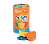 CARIOCA Pastelli Baby Teddy Crayons 1 Tubo di 12 Pastelli Colorati a Forma di