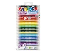 Pennarelli Carioca Birello Doppia Punta Superlavabili Confezione 30 Colori Misti
