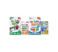 CARIOCA Pennarelli colorati Jumbo Kids - Pennarelli a inchiostro super lavabili, punta larga bloccata, fusto maxi ottagonale, senza glutine, made in Italy (set da 18 pennarelli)