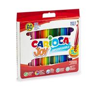 CARIOCA Pennarelli Joy Box, Pennarelli Colorati per Bambini con Punta Fine, Ideali per Disegnare e Colorare, Super Lavabili, Colori Assortiti, 60 Pezzi