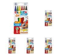 CARIOCA Pennarelli Joy Paperboard Wallet, Pennarelli Colorati per Bambini con Punta Fine, Ideali per Disegnare e Colorare, Super Lavabili, Colori Assortiti, 6 Pezzi (Confezione da 5)
