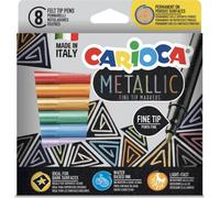 Carioca Pennarelli Metallic Punta Fine - 8 pezzi