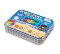 CARIOCA Pennarello acrilico | scatola rigida di 24 pennarelli permanenti | punta pennello | adatto a tutte le superfici e alta opacità | base d'acqua | 24 colori