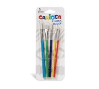 CARIOCA Pennelli Classic Brush, Set di Pennelli Assortiti, Pennelli in Nylon, Setole Morbide e Resistenti, 5 Misure Diverse, Ideali per la Scuola, 5 Pezzi