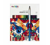 CARIOCA Plus I Matite Colorate 4.0 in Legno con Mina spessa e morbida ad alta pigmentazione I 18 pezzi