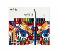 CARIOCA Plus I Matite Colorate 4.0 in Legno con Mina spessa e morbida ad alta pigmentazione I 24 pezzi