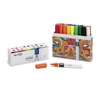 Carioca Plus Pennarello acrilico | Scatola premium di 18 pennarelli acrilici per vari tipi di superficie | Realizzato a partire da base d'acqua | 18 pezzi