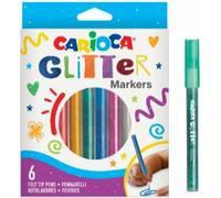 Carioca Scatola Di 6 Pennarelli A Punta Fine Con Glitter