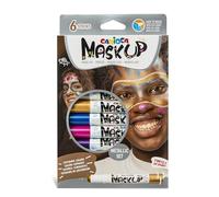 CARIOCA Set Mask Up Metallic, Kit Truccabimbi, Set Trucchi per Bambine e Bambini, Trucchi per la Pelle in Stick a Base Acqua, Colori Assortiti e Tutorial con 2 Fantasie, 6 Pezzi