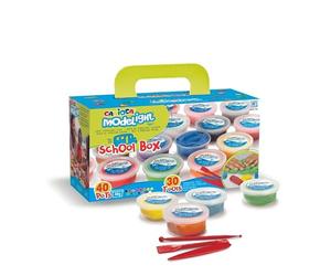 Carioca Set scolastico con pasta modellante | Argilla per modellare super leggera, elastica, malleabile e senza glutine | Asciugatura all'aria, non richiede cottura | 70 pezzi