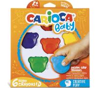 CARIOCA Pastelli Baby Teddy Crayons, Scatola di 6 Pastelli Colorati a Forma di Orsetto, Pastelli Per Bambini dai 12 Mesi, 6 Pezzi