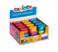 TEMPERINO 2 FORI CON GOMMA CARIOCA ESPOSITORE 12 PEZZI