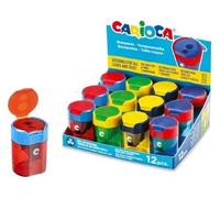 Carioca Temperamatite doppio con contenitore rotondo, multicolore