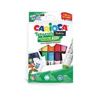 CARIOCA TEMPERELLO TEXTIL | 42324 - Tempere Solide in Stick, per Tessuto/Stoffa, Colori Assortiti, 10 pezzi