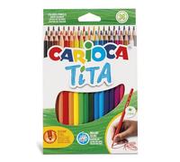 Carioca TITA, Matite Colorate, Matite in Resina Esagonali, Pastelli per Bambini e Adulti, Ideali per Disegnare e Colorare, Scrittura Morbida, Colori Assortiti, 36 Pezzi