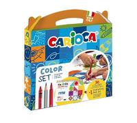 Carioca Valigetta speciale colore set | valigetta con materiale per disegnare pennarelli, matite colorate e cere| carta da disegno inclusa | 37 pezzi