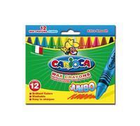 CARIOCA Pastelli Maxi Wax, Pastelli a Cera Lavabili con Punta Grossa per Bambini, Morbidi e Scorrevoli, Colori Assortiti e Brillanti, Facili da Temperare, 12 Pezzi