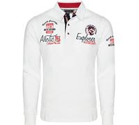 Carisma, 3439, polo da uomo a maniche lunghe, stile casual, con ricamo di alta qualità, Regular Fit, bianco, XXL