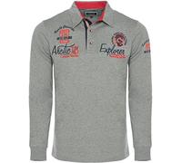 Carisma, 3439, polo da uomo a maniche lunghe, stile casual, con ricamo di alta qualità, Regular Fit, grigio., XL