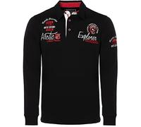 Carisma, 3439, polo da uomo a maniche lunghe, stile casual, con ricamo di alta qualità, Regular Fit, Nero , S