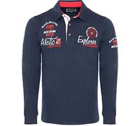 Carisma Felpa casual da uomo a maniche lunghe, a maniche lunghe, vestibilità normale, con ricamo di alta qualità 3439, blu navy, M