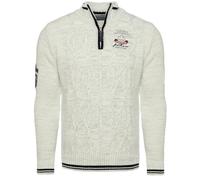 Carisma - Maglione da uomo Troyer con ricamo - Comodo pullover Regular Fit per ufficio e tempo libero 7804, natur, S