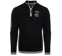 Carisma - Maglione da uomo Troyer con ricamo - Comodo pullover Regular Fit per ufficio e tempo libero 7804, Nero , M