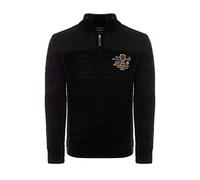 Carisma Maglione da uomo • Troyer da uomo con ricamo • Piacevole maglione Regular Fit per ufficio e tempo libero 7803, Nero , S