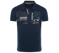 Carisma Polo a maniche corte da uomo, 100% cotone, da uomo, con ricamo? Piacevole vestibilità normale, per l'ufficio e il tempo libero 4666, Blu, XL