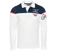 Carisma Polo a maniche lunghe da uomo in cotone • Maglietta a maniche lunghe da uomo con ricamo • Piacevole vestibilità regolare per l'ufficio e il tempo libero, bianco, XXL