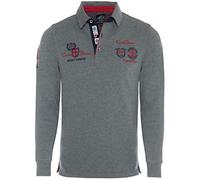 Carisma Polo a maniche lunghe da uomo in cotone • Maglietta a maniche lunghe da uomo con ricamo • Piacevole vestibilità regolare per l'ufficio e il tempo libero, grigio., L
