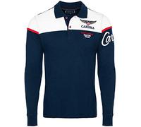 Carisma Polo a maniche lunghe da uomo in cotone • Maglietta a maniche lunghe da uomo con ricamo • Piacevole vestibilità regolare per l'ufficio e il tempo libero, blu navy, L