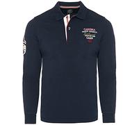 Carisma Polo da uomo a maniche lunghe in cotone • Polo da uomo a maniche lunghe con ricamo • Comodo Longsleeve Regular Fit, blu navy, XL