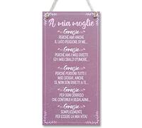 CARISPIBET A mia moglie | cartello decorativo per la casa, cartelle di cucina, decorazione della camera da letto, regalo per lei, cartelle adorabili 30 x 15 cm