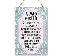 CARISPIBET A mio figlio | cartello decorativo per la casa decorazione della camera da letto cartelle di famiglia regalo per lui, cartelle adorabili 30 x 20cm