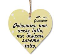 CARISPIBET Alla mia famiglia | segno decorativo per la casa decorazioni per la casa segni di cucina regali per la mamma 12 x 12 cm