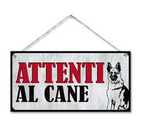 CARISPIBET Attenzione al cane! Cartelli di avvertimento per la vostra casa, pratici cartelli da esterno, cartello per la porta di casa 15 x 30 cm