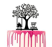 CARISPIBET Cake topper coppia su altalena sotto un albero con sceneggiatura Mr & Mrs