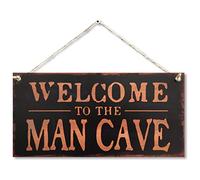 CARISPIBET Cartello decorativo con scritta in lingua inglese "Welcome to the man cave! Home Decorazione per camera da letto", decorazione per sala giochi, decorazione da parete, 15,2 x 30,5 cm