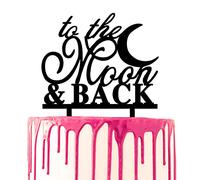 CARISPIBET decorating cake topper with script To the Moon and back cake decoration tool acrylic